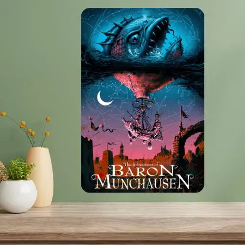 Baron Munchausen Classic Movie Metal Poster Sign | Retro Decor
