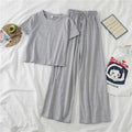 Women's 2-Piece Loose Pajama Set – Casual Short Sleeve Sleepwear