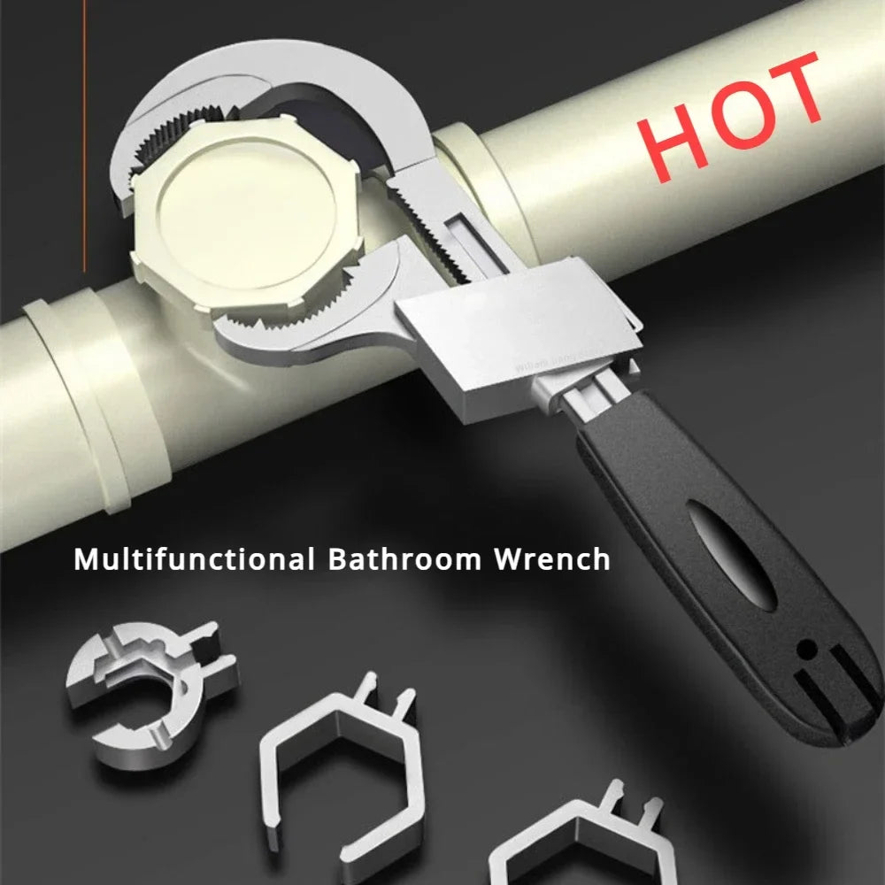 Adjustable Aluminum Alloy Bathroom Wrench | 270mm Pipe Tool