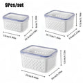 9-Piece Fruit Storage Containers for Fridge with Strainer