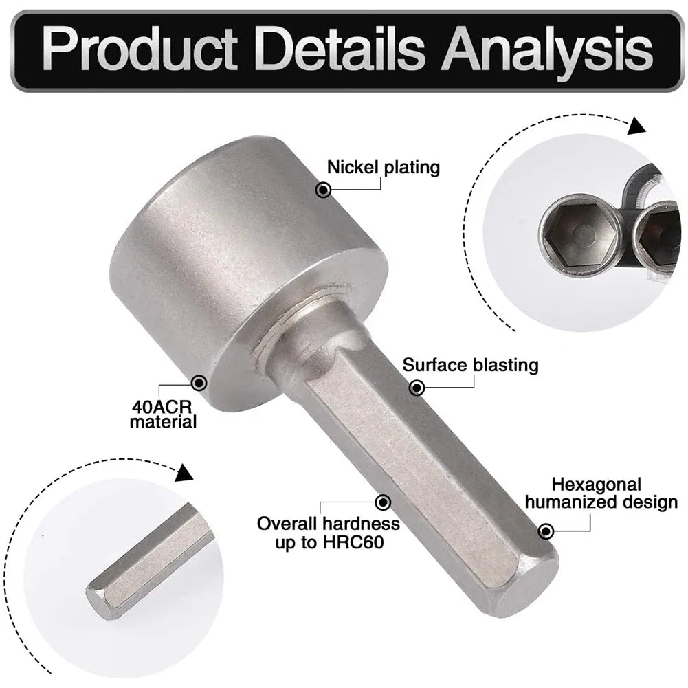 SLADE 9/14-Pc Hex Nut Driver Socket Bit Set 5mm–13mm CRV