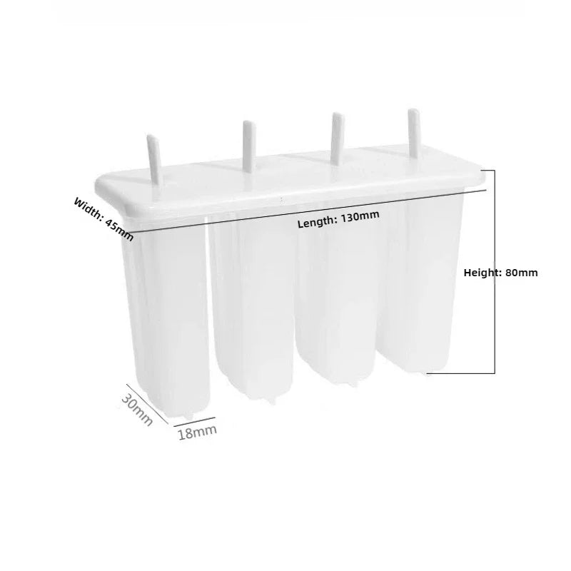 4-Compartment Popsicle Mold with Lid – Reusable DIY Ice Cream Set