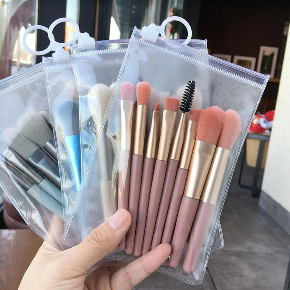 8-Piece Mini Travel Makeup Brush Set – Foundation & Eye Brushes