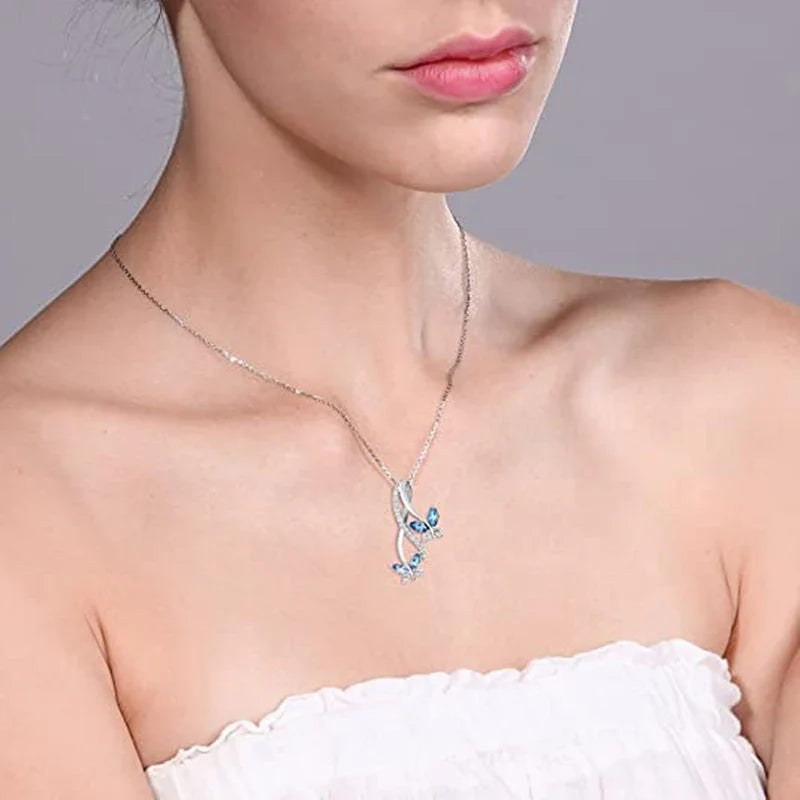 Huitan CZ Pendant Necklace – Bridal Wedding Jewelry for Women