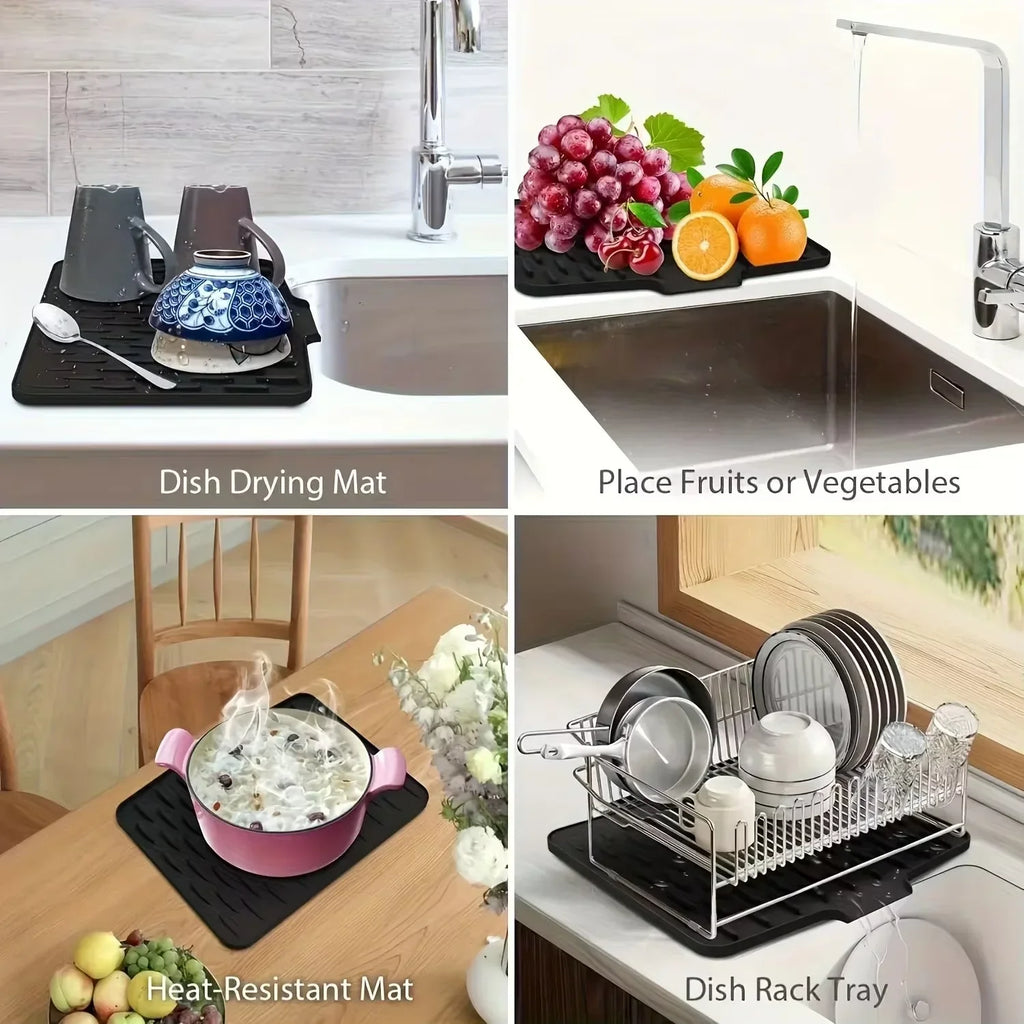 Silicone Drain Mat – Kitchen Sink Dish Drying & Heat Pad