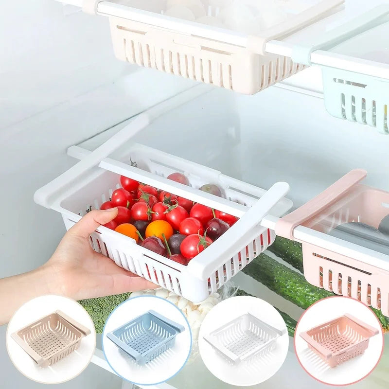Expandable Fridge Drawer Organizer – Pull-Out Shelf Storage Rack