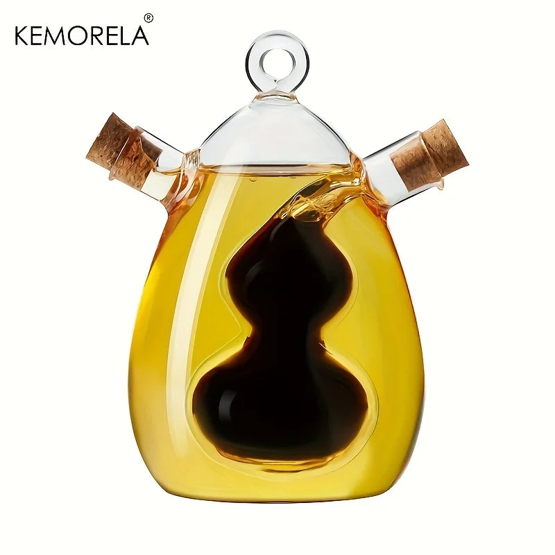 KEMORELA 2-in-1 Glass Oil & Vinegar Dispenser Bottle 350ml