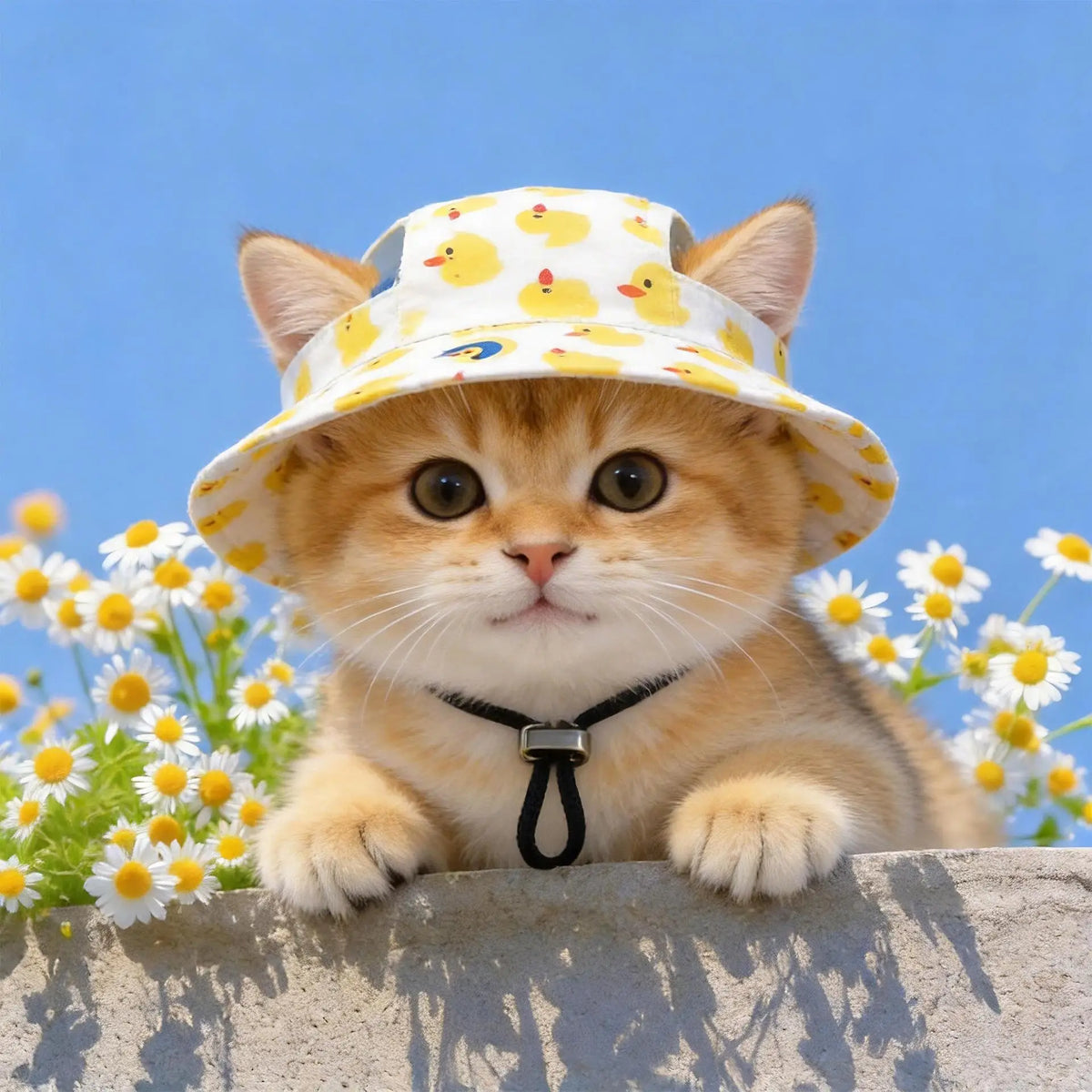 Adjustable Dog & Cat Sun Hat – UV Wide Brim Pet Cap