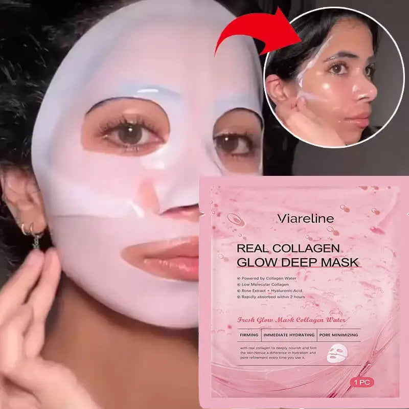 Collagen & Hyaluronic Acid Sheet Mask – Hydrate, Lift & Brighten