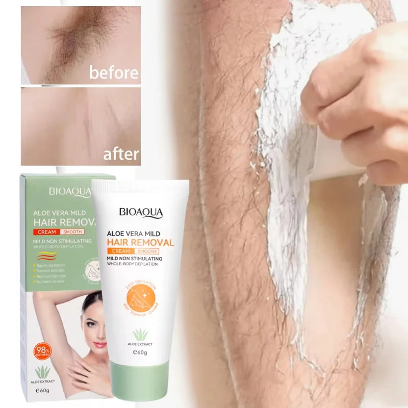 BIOAOUA Aloe Vera Hair Removal Cream – Body, Legs & Arms 60g