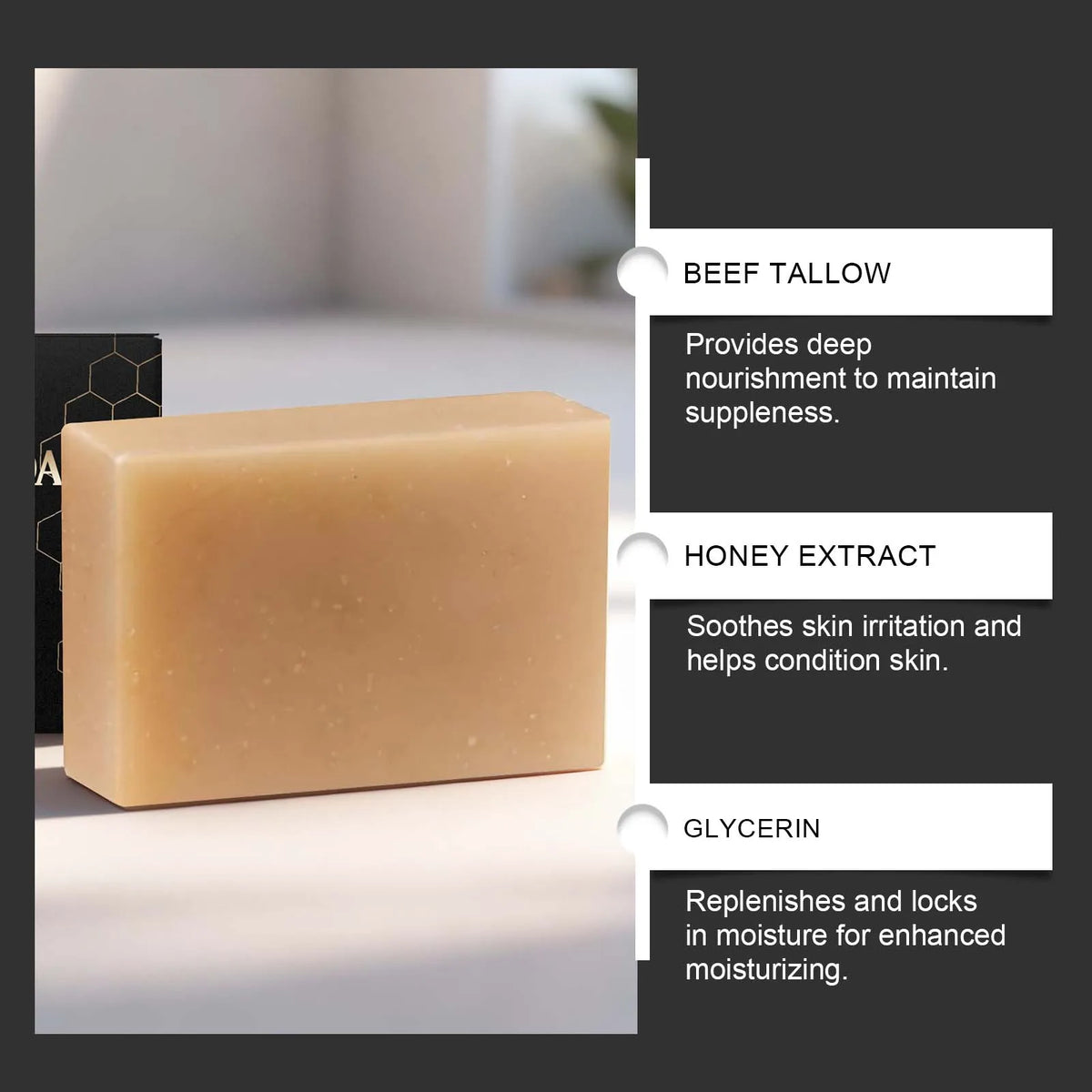 Tallow & Honey Soap Bar – Moisturizing Face & Body Cleanser