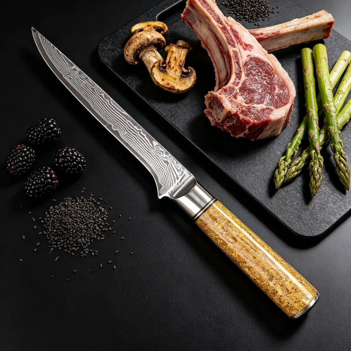 67-Layer Damascus Steel Chef Knife – Boning & Slicing