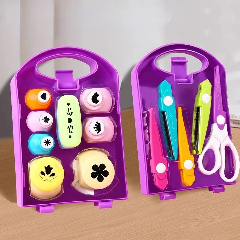 Flower Embossing Punch & Paper Edge Scissors Kit – Kids DIY Craft
