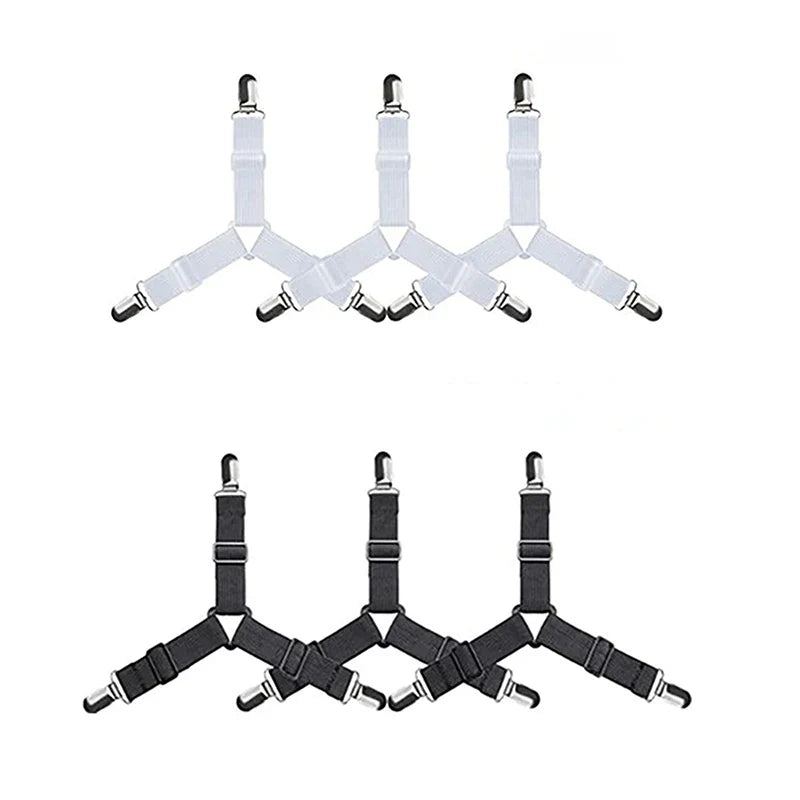 4-Pack Triangle Bed Sheet Clips | Adjustable Sheet Holders