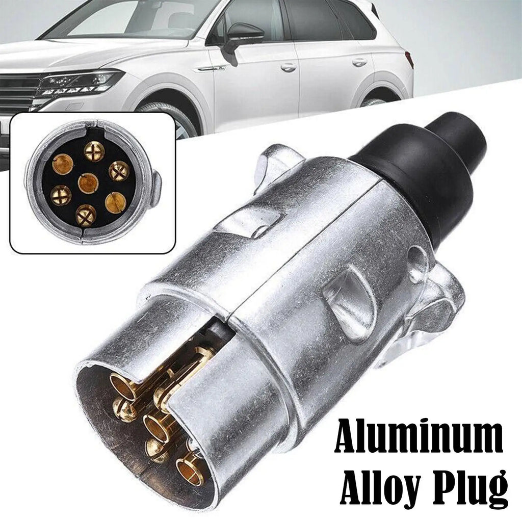 7-pin Trailer Socket Metal Aluminum Alloy 12V Circular Adapter