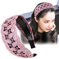 Korean Lace Flower Wide Headband – Non-Slip Vintage Hair Hoop