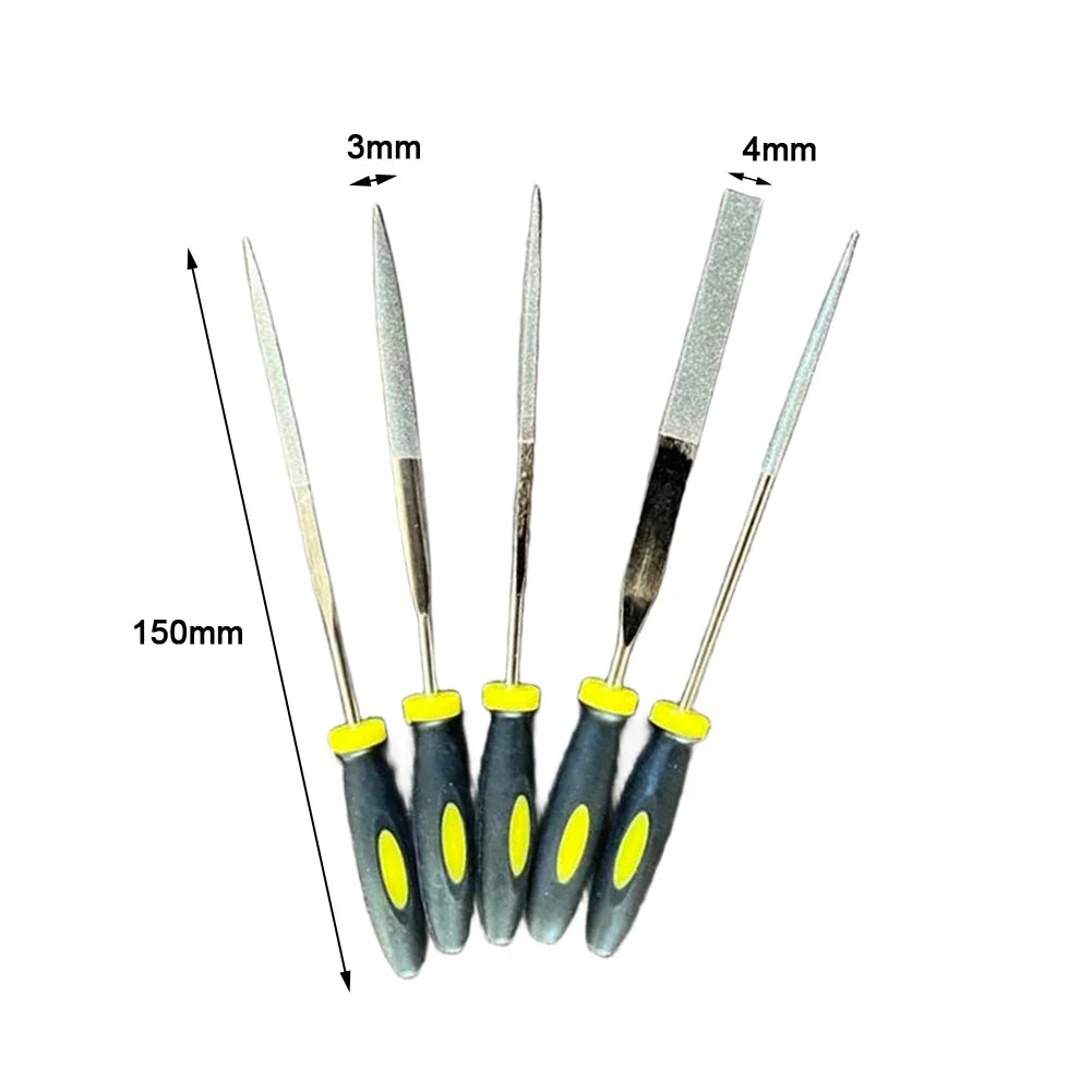 Emery Needle File Set – 5 Shapes for Metal, Wood & Jewelry