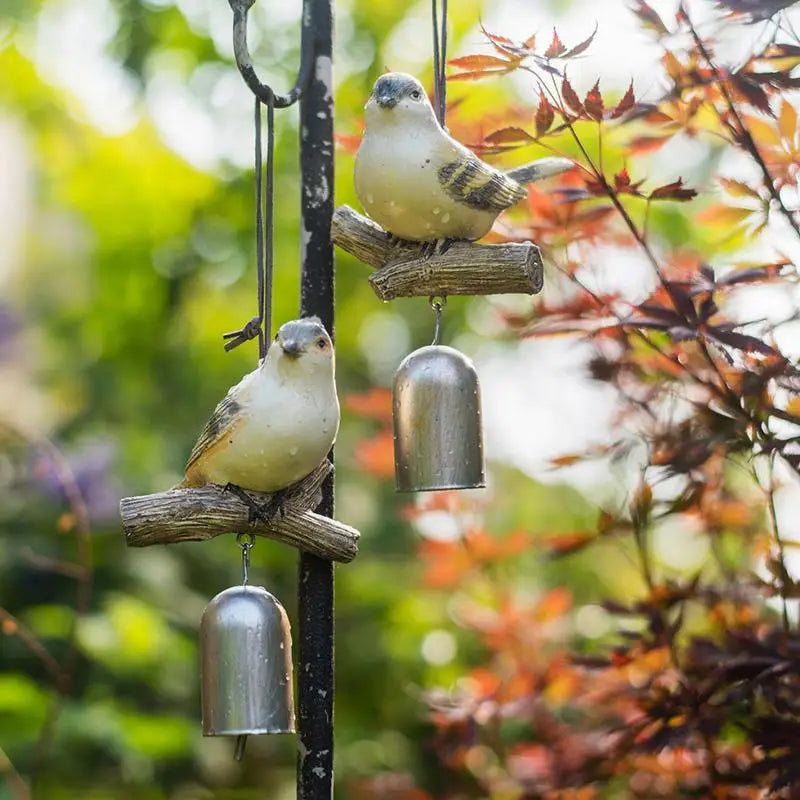 Bird Wind Chimes Resin Bell Pendants Decorative Villas Courtyards