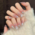 Light Purple Cat's Eye Press On Nails – Rhinestone Set of 10
