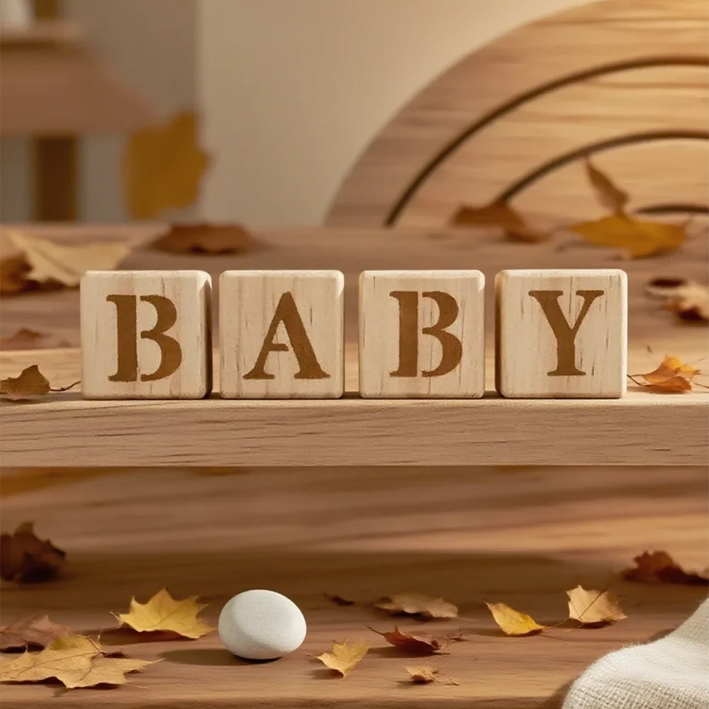 Wooden Letter Blocks Baby Shower Gift | Nursery Decor 4-Piece