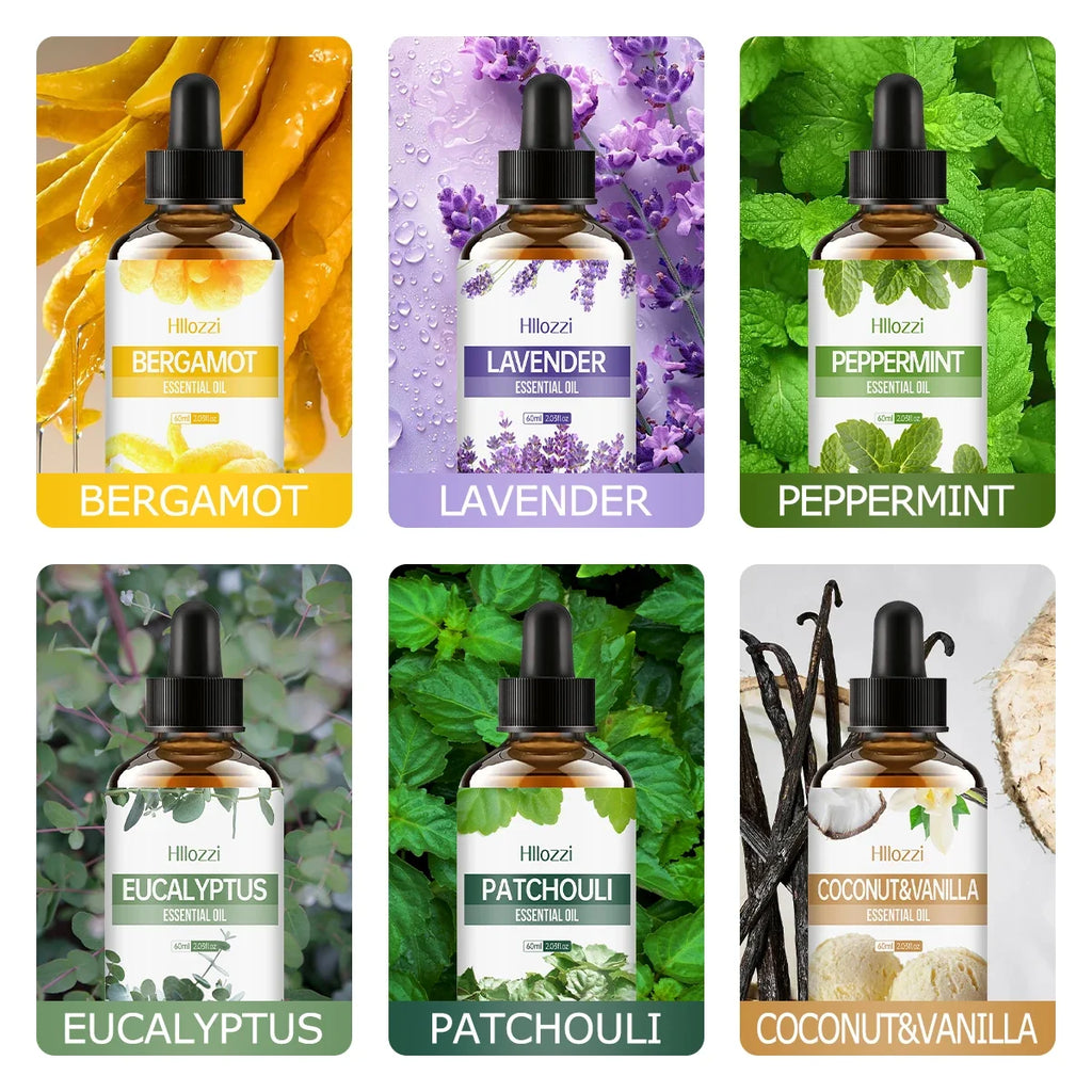 60ml Pure Aromatherapy Essential Oils – Agarwood, Cedarwood