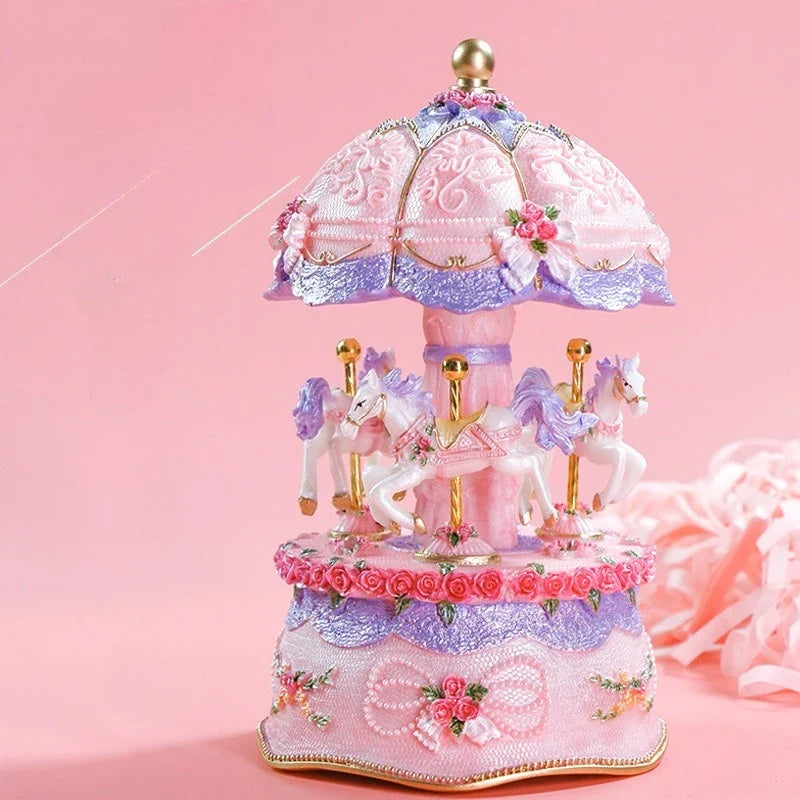 Music Box Carousel Crystal Ball Children's Birthday Girls Girlfriends