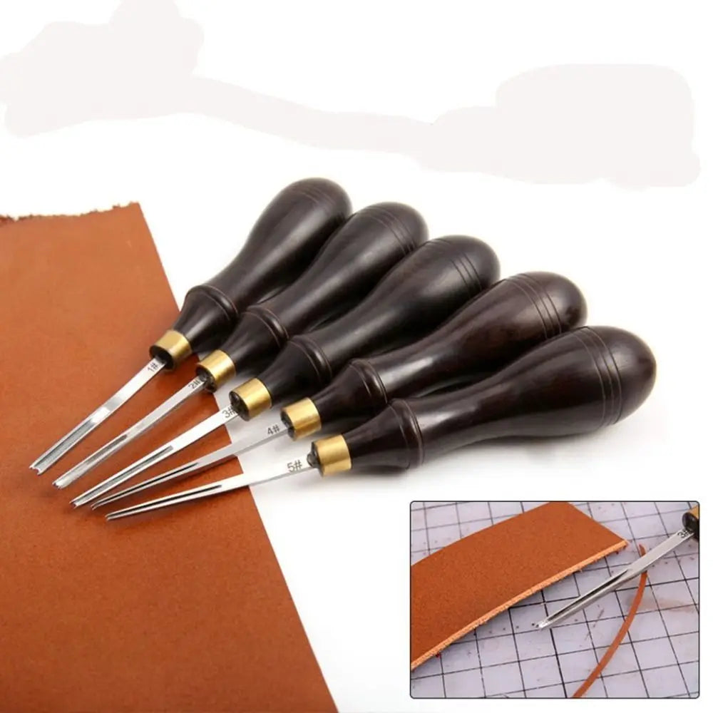 Leather Edge Beveler – Wooden Handle Skiving Tool for Crafters