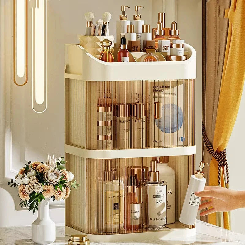 Desktop Makeup Organiser Drawers Skincare Storage Box Face Mask