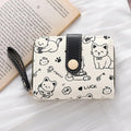 Cute Cat PU Leather Coin Purse & Folding Wallet for Women
