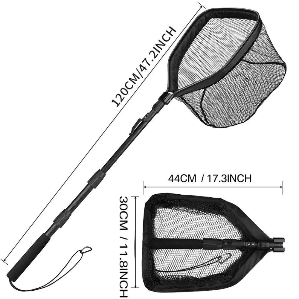 Telescoping Fishing Landing Net – Aluminum Alloy, Folds to 55cm