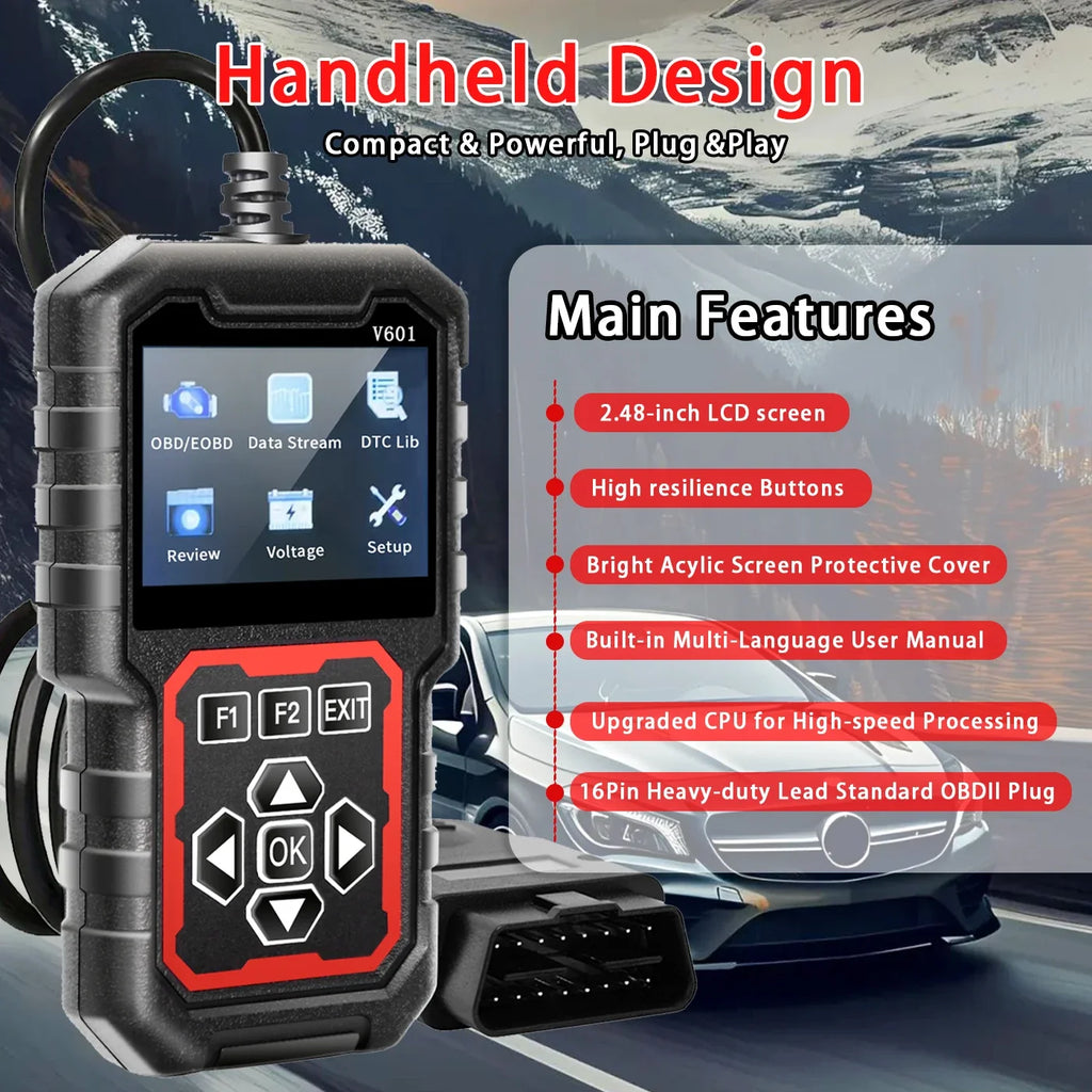 OBD2 Scanner – Car Fault Code Reader & Battery Tester