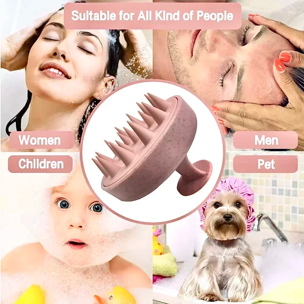 Silicone Scalp Massage Shampoo Brush & Body Bath Scrubber