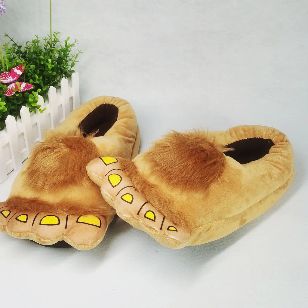 Lorilury Fuzzy Animal Slippers – Novelty Paw & Bigfoot Slides