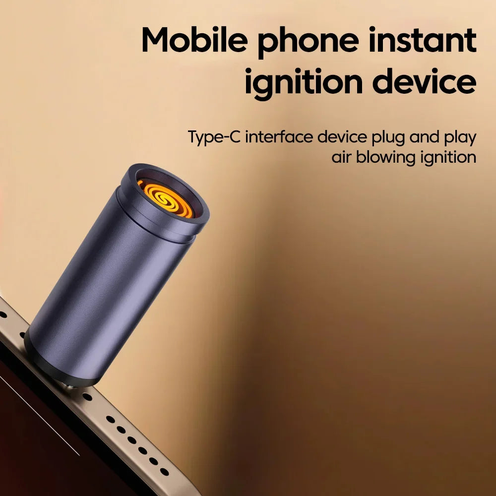 USB-C Flameless Electric Lighter | Blow Ignite & Auto Shut-Off