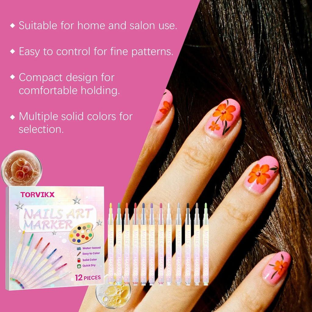Nail Art Pen – Fine Tip, Waterproof, Quick Dry DIY Marker