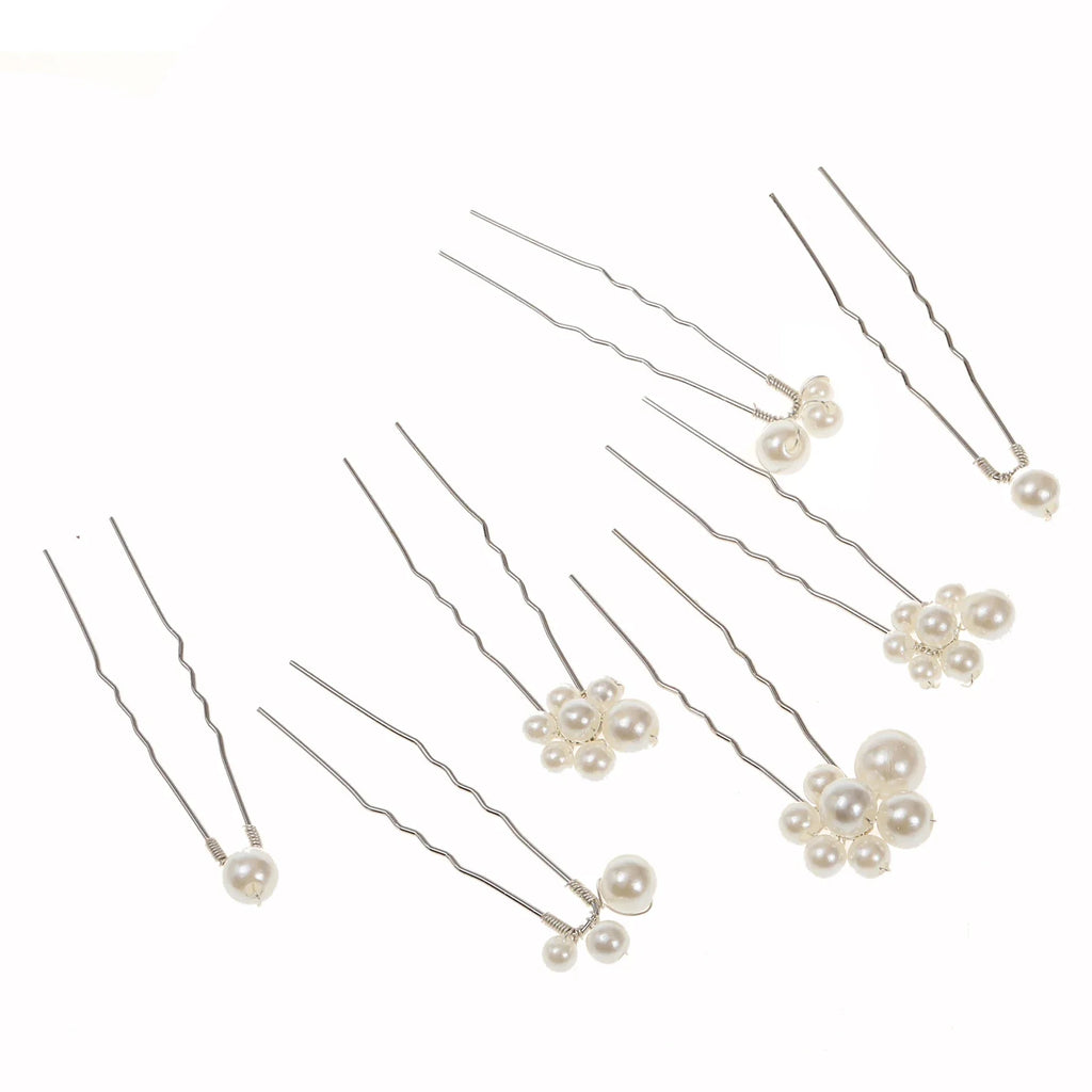 7-Piece Pearl U-Shape Hairpin Set | Bridal & Party Hair Pins