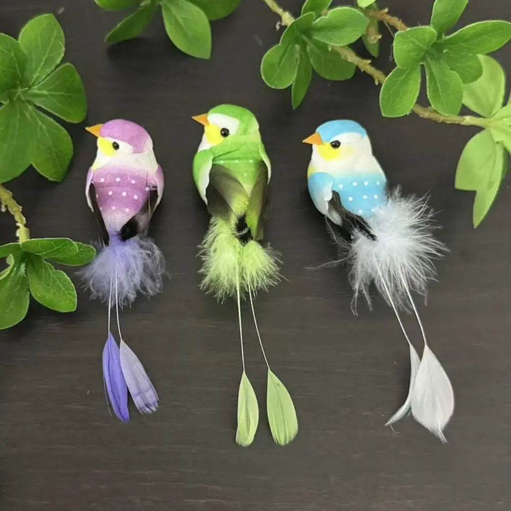 Artificial Feather Birds with Clip Set of 6 – Home & Wedding Decor