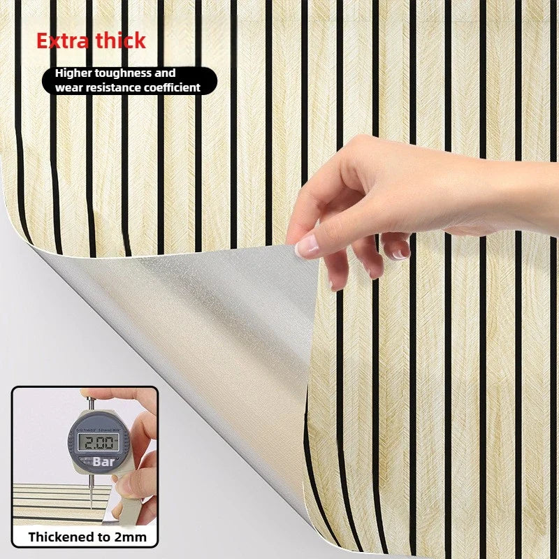 Brown Grid Peel & Stick Wallpaper | Waterproof Faux Plaid PVC
