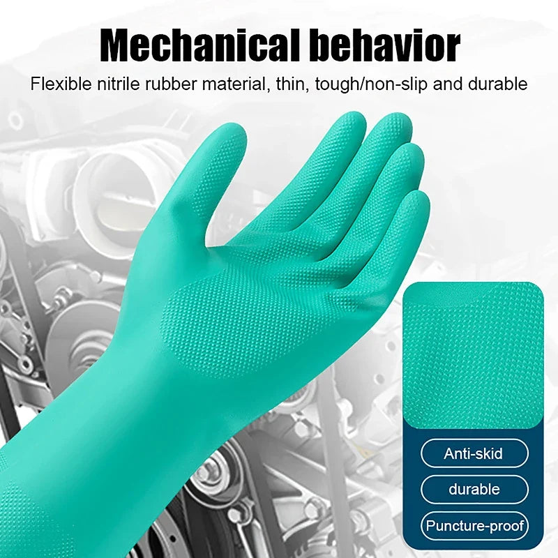 1Pair Chemical Acid Resistant Waterproof Long Sleeve Gloves Gardening