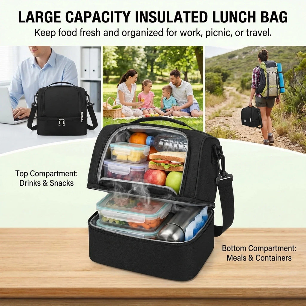 Large Insulated Lunch Bag – Aluminum Foil Thermal Tote