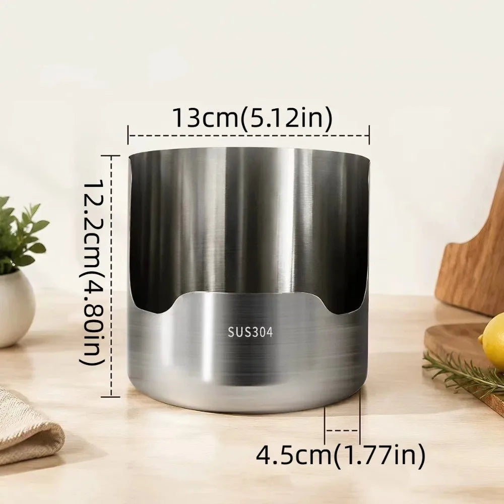 Stainless Steel Pot Lid & Utensil Holder Rack for Counter