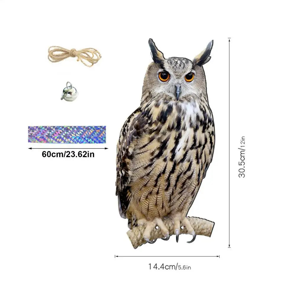 Expel Birds Pendant 2D Owl Scarecrow Garden Protector Decorative