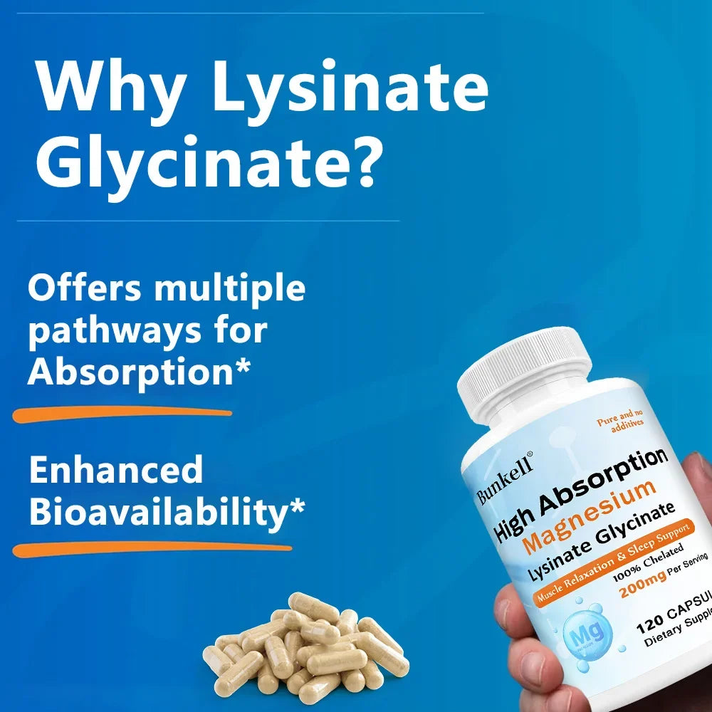 Magnesium Lysinate Glycinate Chelate 200mg | Sleep & Calm