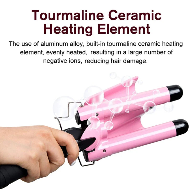 PTC 3-Barrel Curling Iron Wand | Professional Hair Crimper