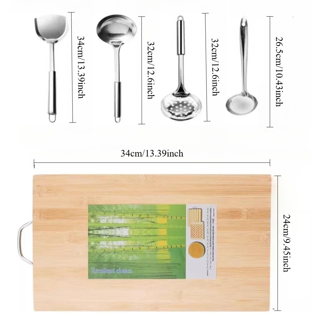 PLYS Kitchen Knife Set 7 & 14 Pc – Stainless Steel + Board