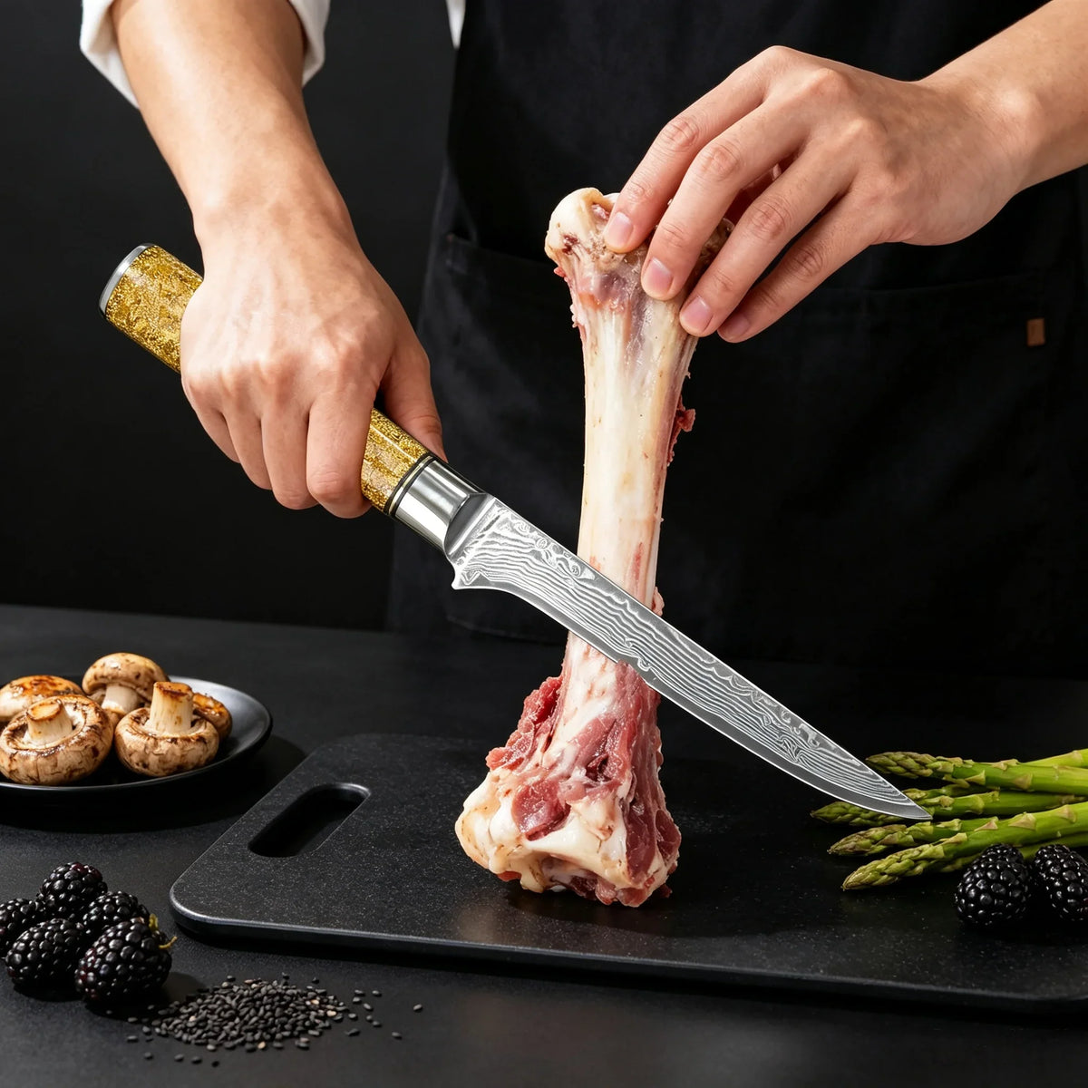 67-Layer Damascus Steel Chef Knife – Boning & Slicing