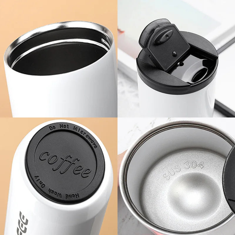 Stainless Steel Vacuum Thermos Travel Mug – Leakproof, 24Hr