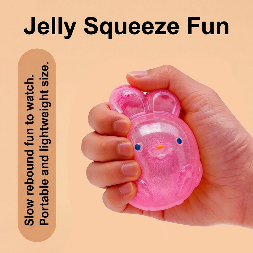 Rabbit Jelly Squishy Toy TPR Fidget Squeeze Toy for Kids & Adults