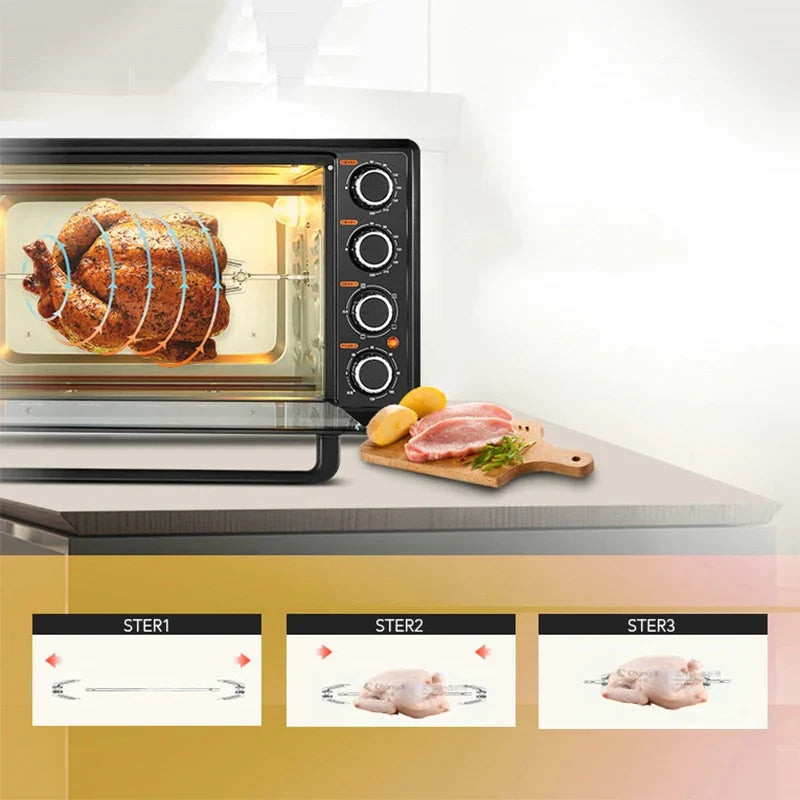 Rotisserie Chicken Skewer Rack – Steel BBQ & Oven Roasting Fork