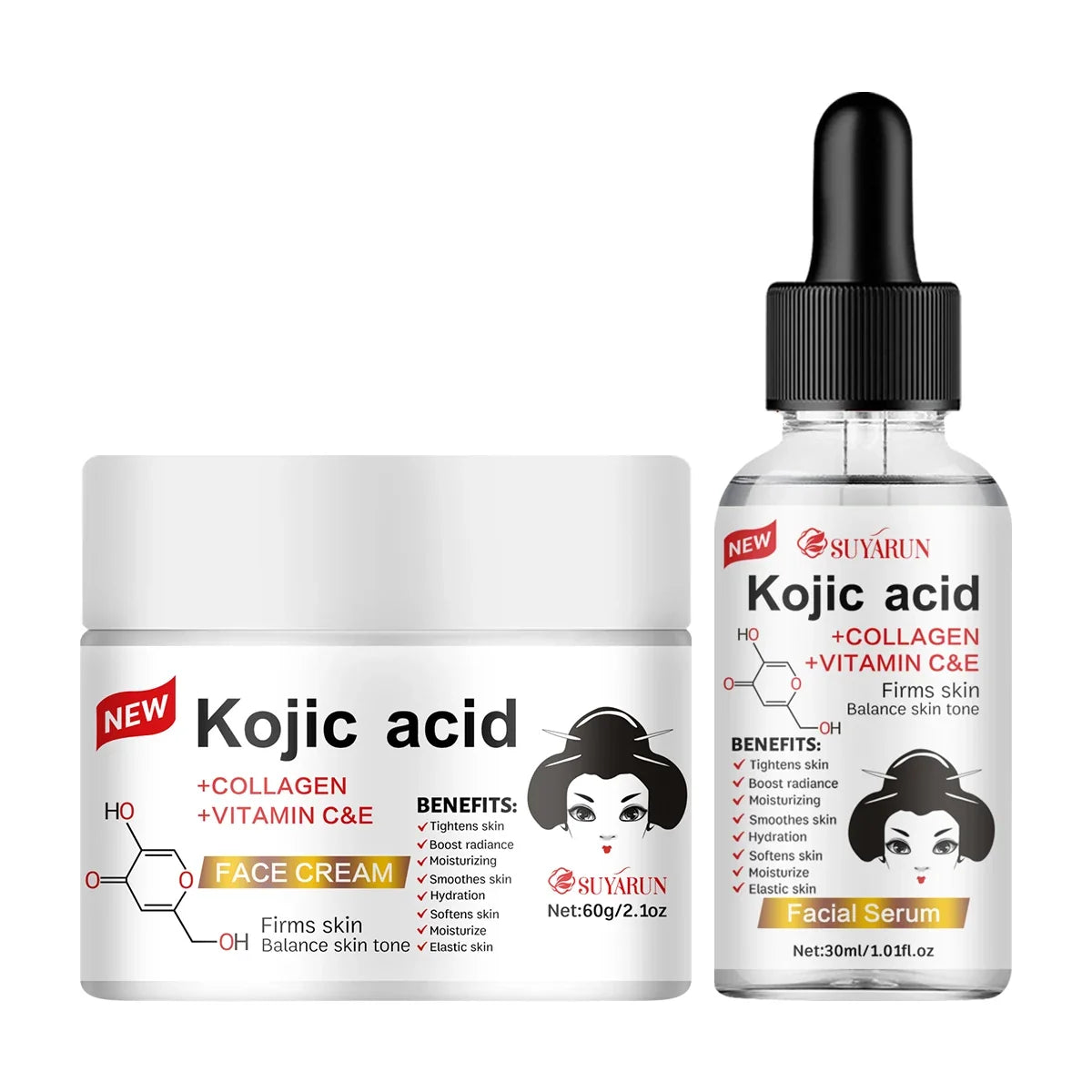 Kojic Acid Serum & Cream Bundle – Brightening 2-in-1 Set